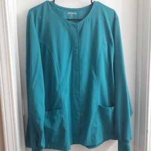 Jockey Large Teal Green Scrub Jacket Women